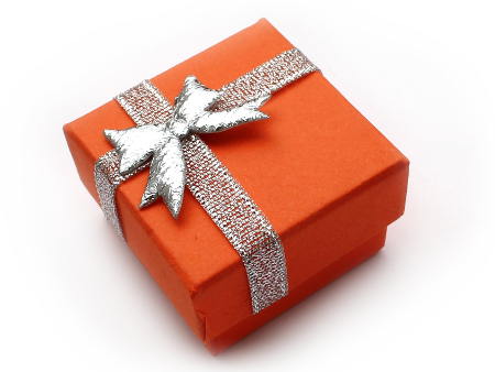 Šperková krabička 40x40x26 papírová oranžová