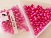 4 mm voskové perličky růžové neon A