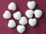 Heart Beads 8 mm white chalk 0300
