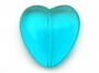 Skleněný korálek srdce 24x22 mm zelený akvamarín