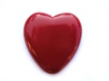 Skleněný korálek srdce 24x22 mm červené syté
